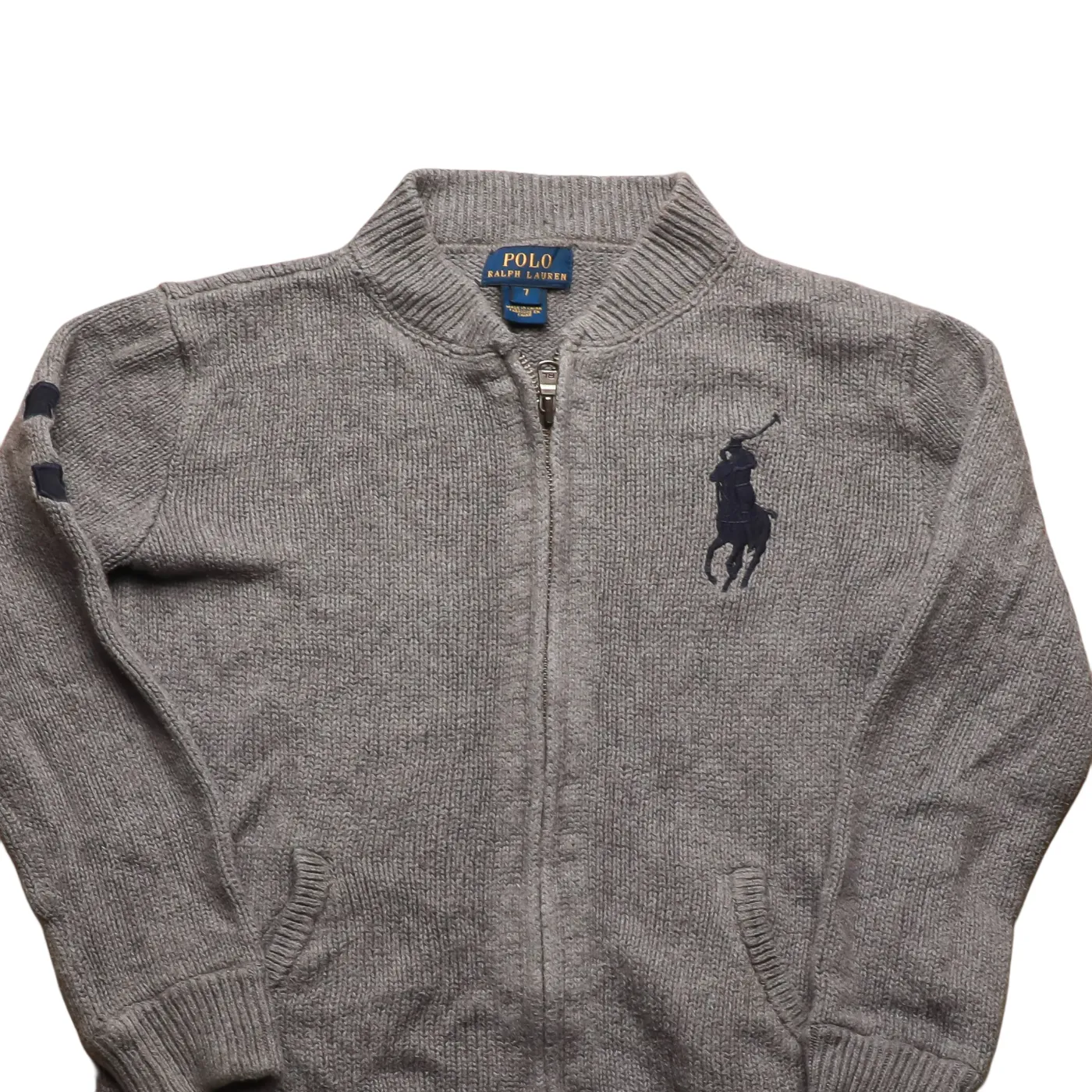 Ralph Lauren Kids Full Zip Knitwear Cardigan Grey Age 7Y