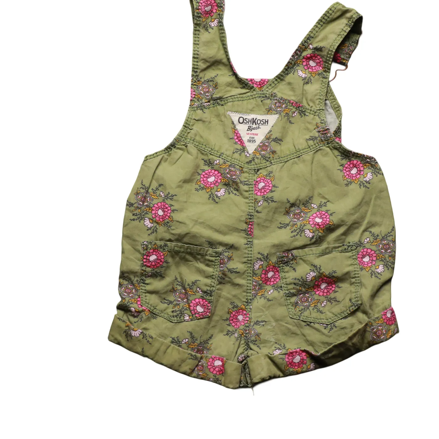 OshKosh Kids Floral Shortall Dungarees Blue Age 12M