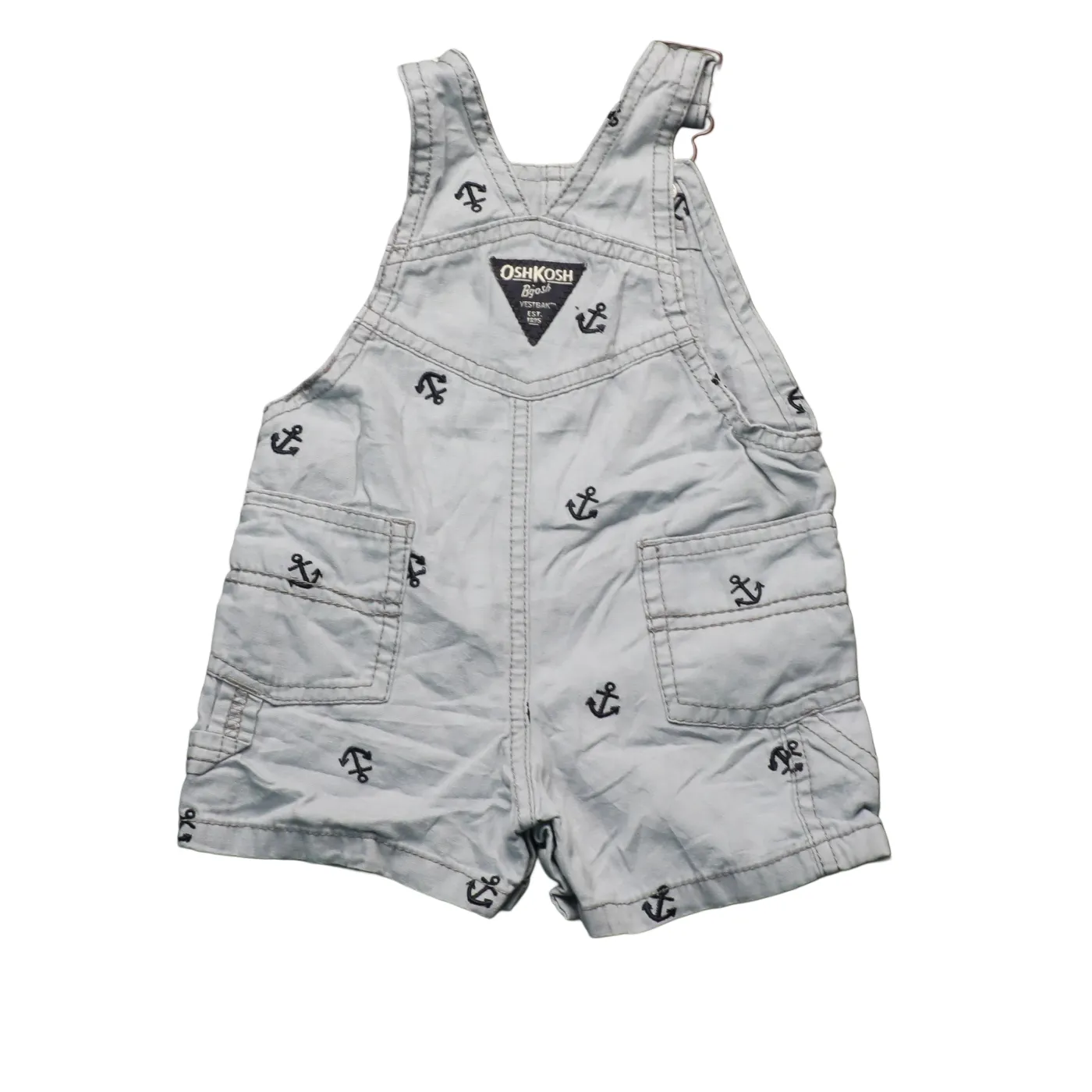 OshKosh Kids Shortall Dungarees Grey Age 6M