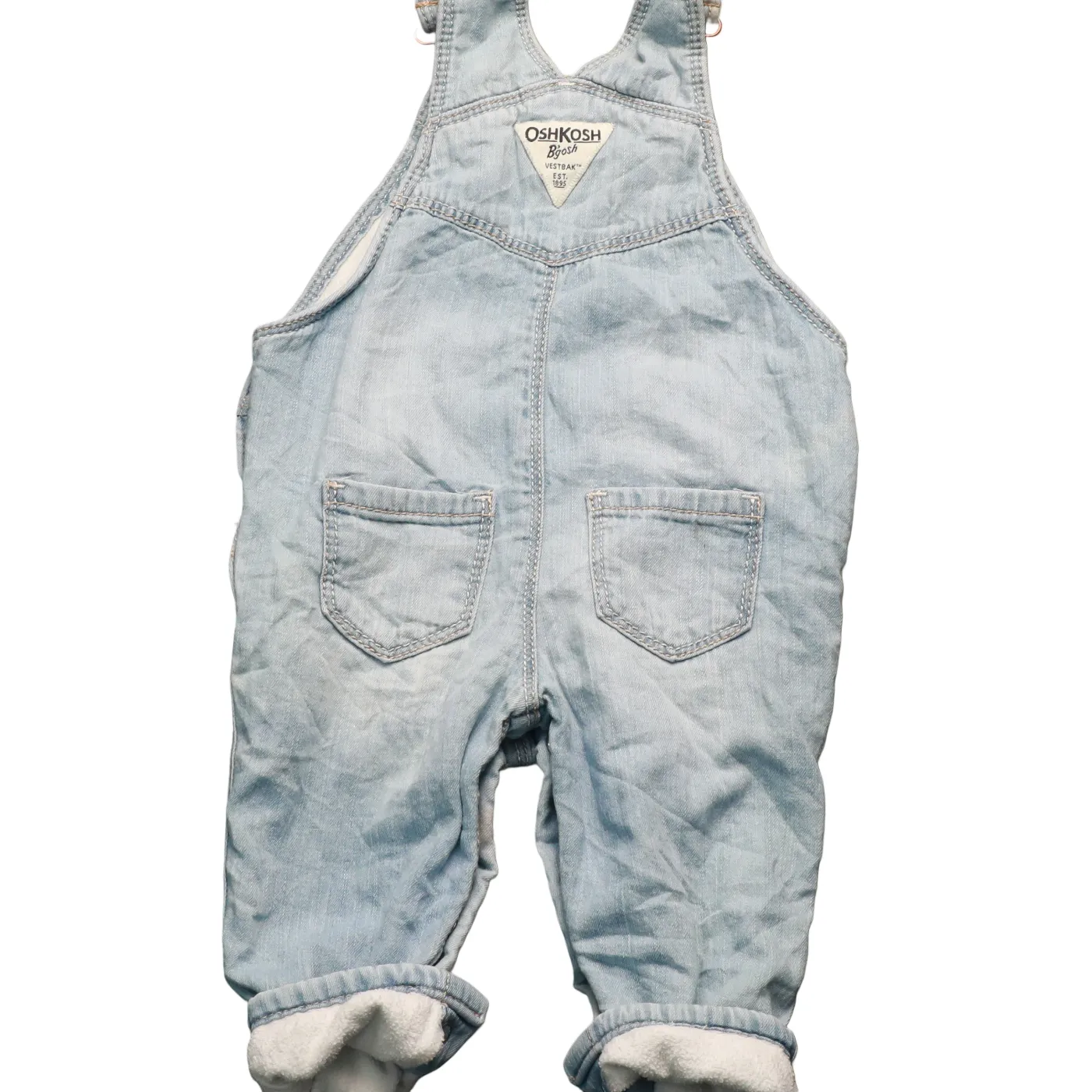 OshKosh Kids Fleece Lined Dungarees Blue Age 6M