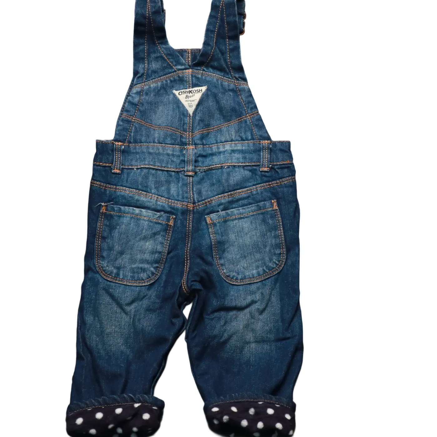 OshKosh Kids Fleece Lined Dungarees Blue Age 12M