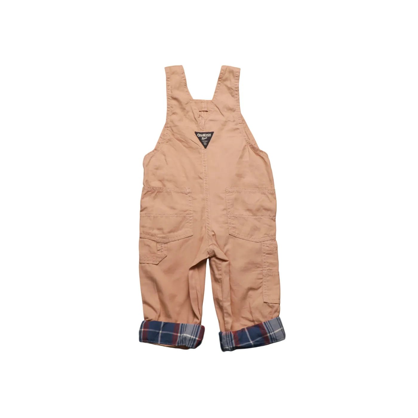OshKosh Kids Checkered Lined Dungarees Pink Age 2Y