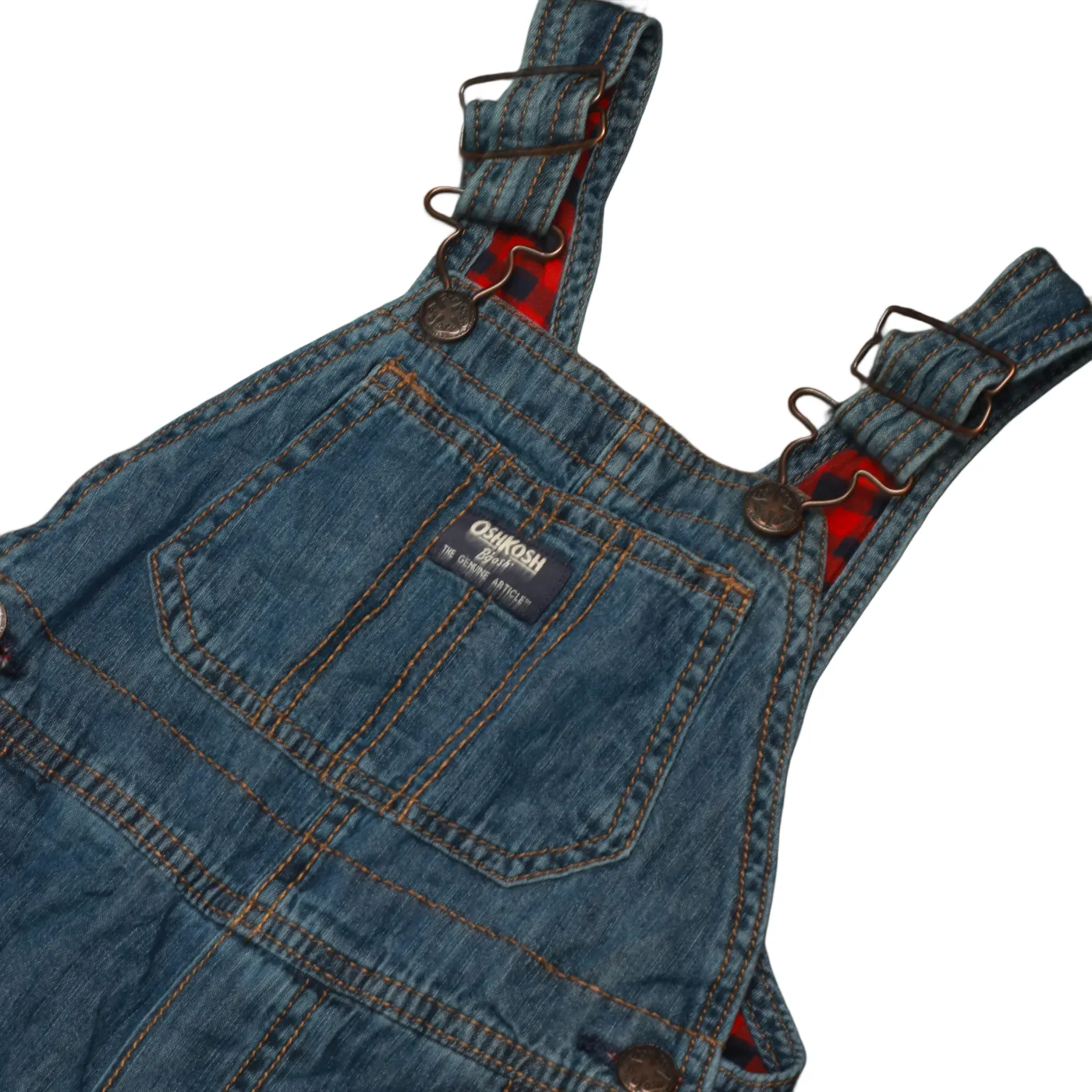 OshKosh Kids Checkered Lined Dungarees Blue Age 3Y
