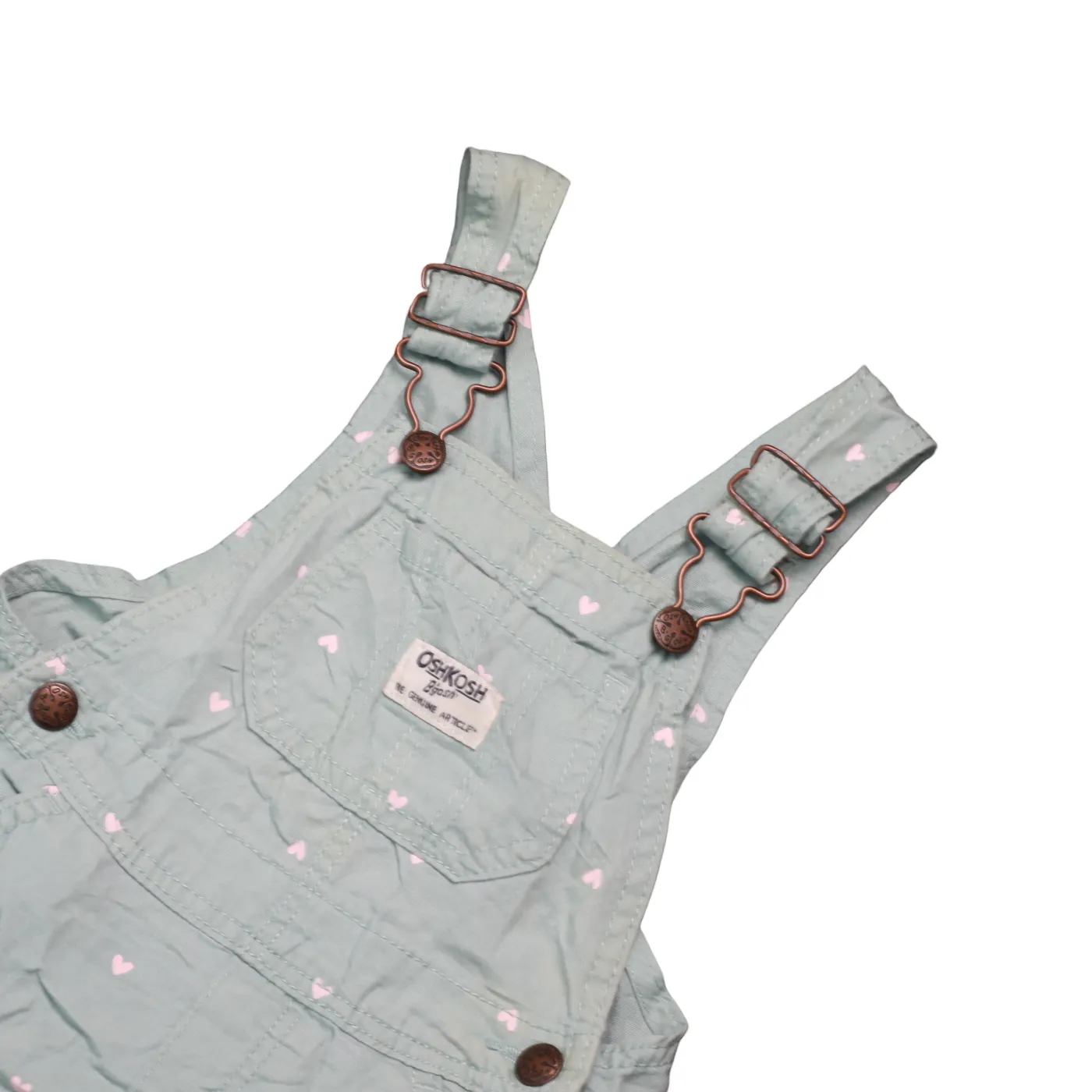 OshKosh Kids Heart embroidered Shortalls Dungarees Green Age 18M