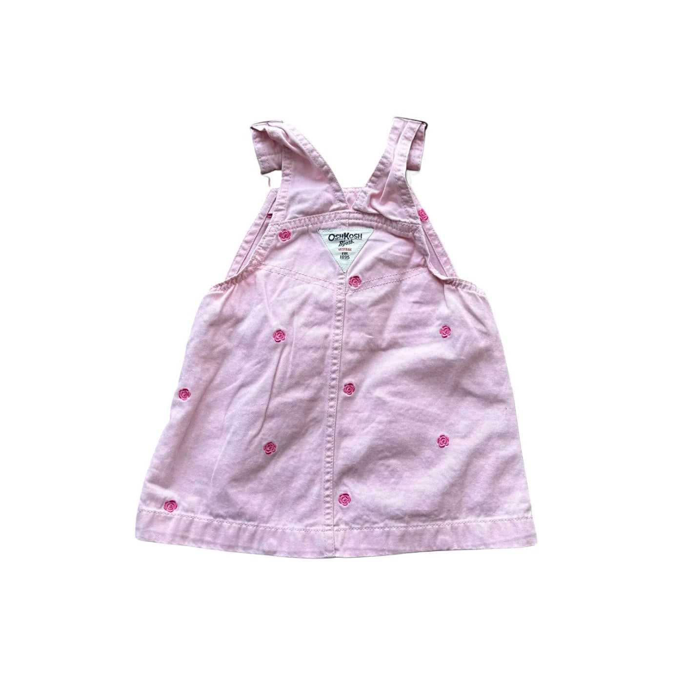 Oshkosh Kids Girls Floral Embroidered Dress Dungarees Pink Age 18M