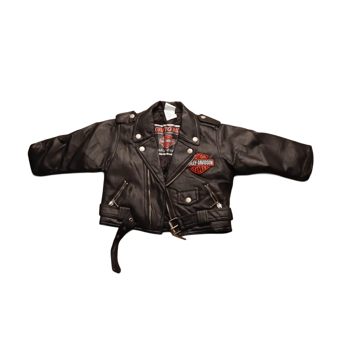 Harley Davidson Kids Leather Jacket Black 24M