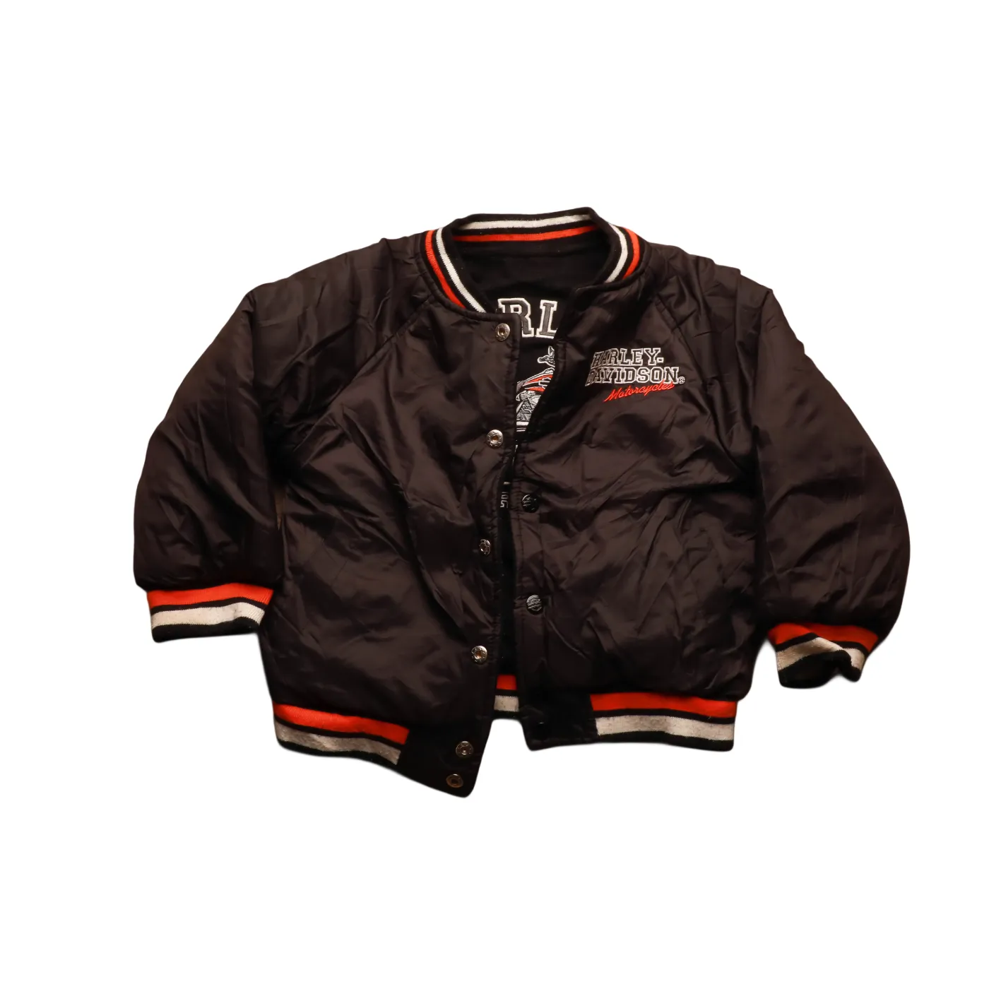 Harley Davidson Kids Reversible Varsity Jacket Black 4Y