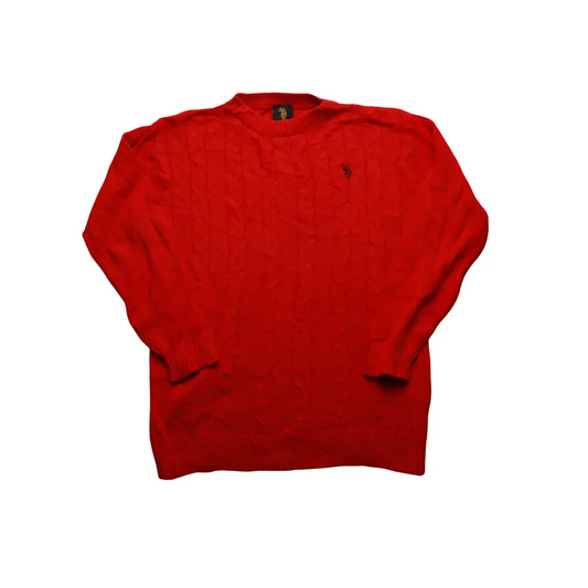 US Polo ASSN Kids Knitwear Jumper Red Age 5-6Y