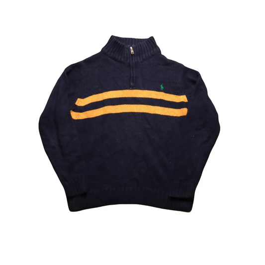 Ralph Lauren Kids 1/4 Zip Knitwear Jumper Blue Age 7Y
