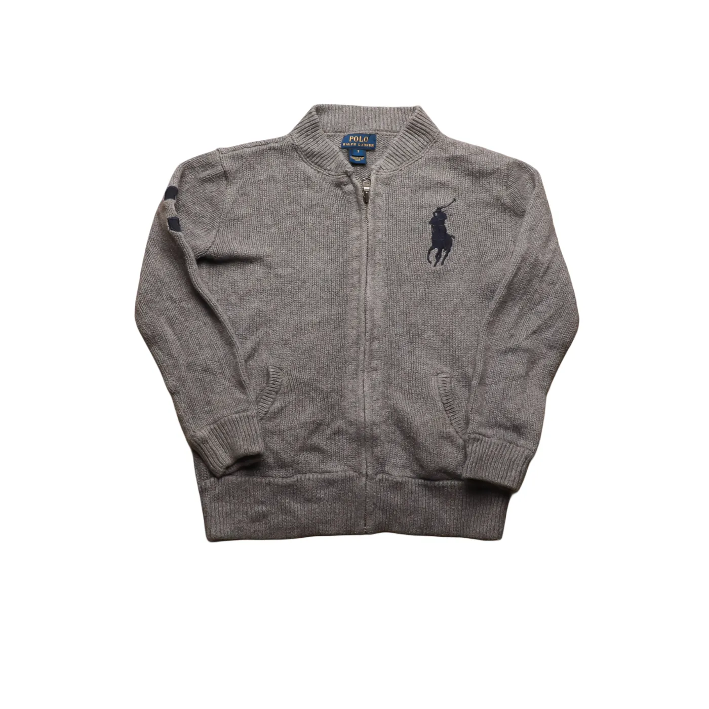 Ralph Lauren Kids Full Zip Knitwear Cardigan Grey Age 7Y