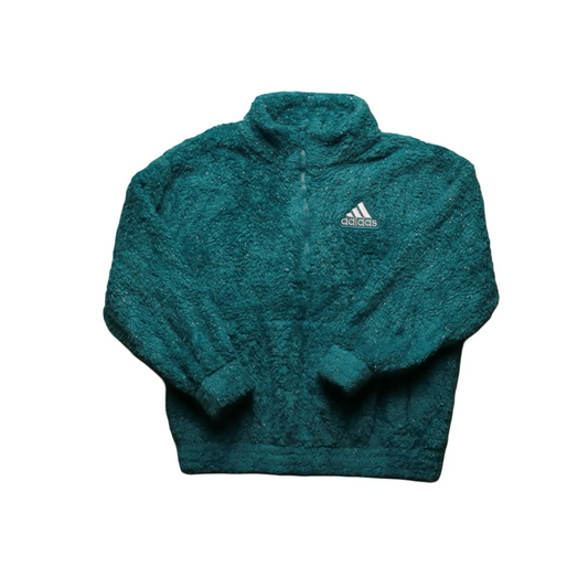 Adidas Kids Fleece Jacket Green Age 7-8Y