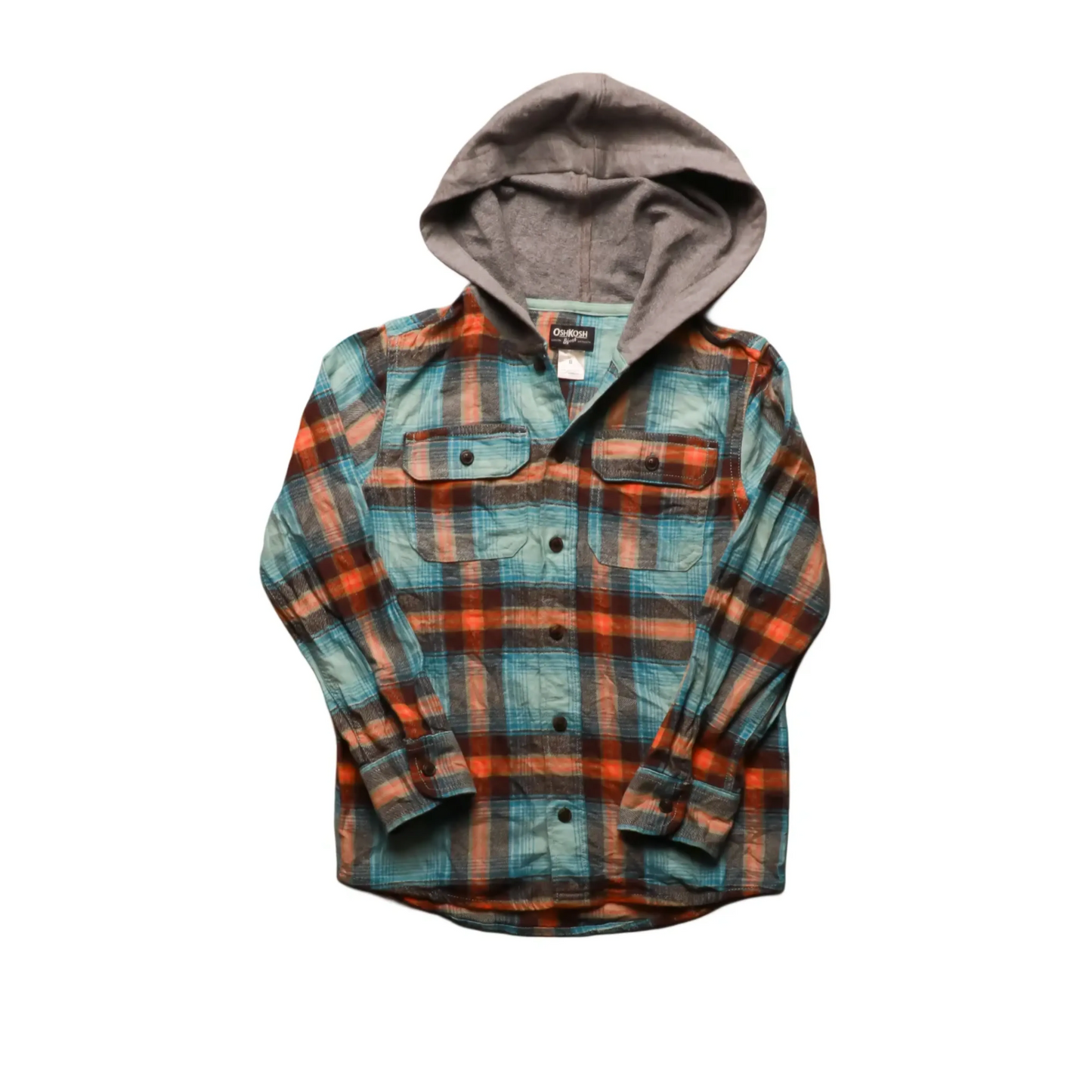 OshKosh Kids Hooded Shirt Multi Age 8Y
