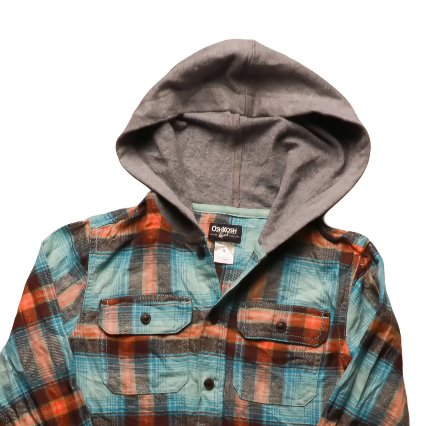 OshKosh Kids Hooded Shirt Multi Age 8Y