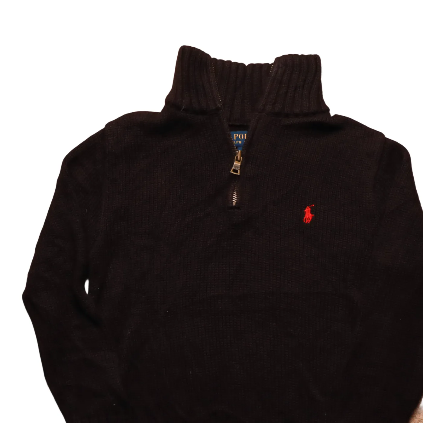 Ralph Lauren Kids 1/4 Zip Knitwear Jumper Black Age 6Y