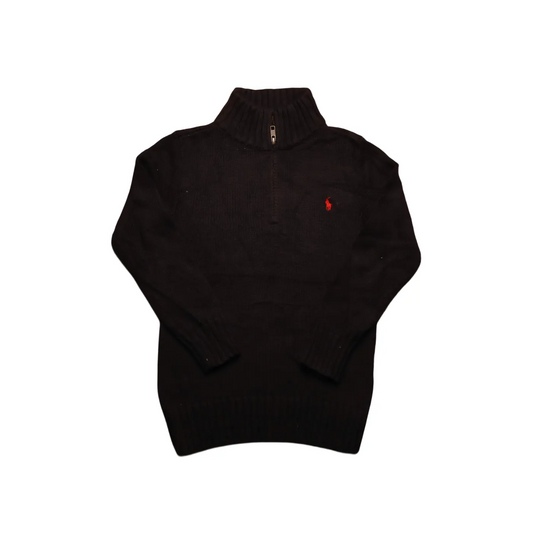 Ralph Lauren Kids 1/4 Zip Knitwear Jumper Black Age 6Y