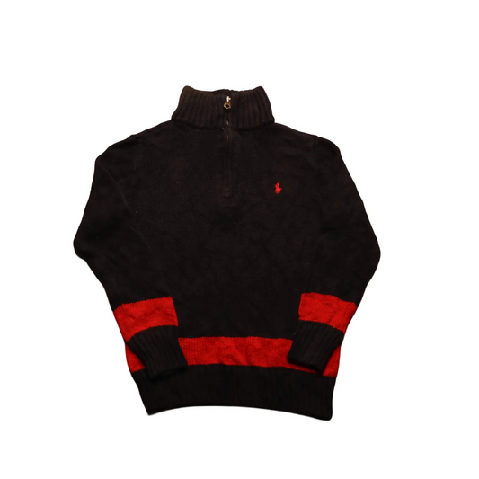 Ralph Lauren Kids 1/4 Zip Knitwear Jumper Black Age 6Y