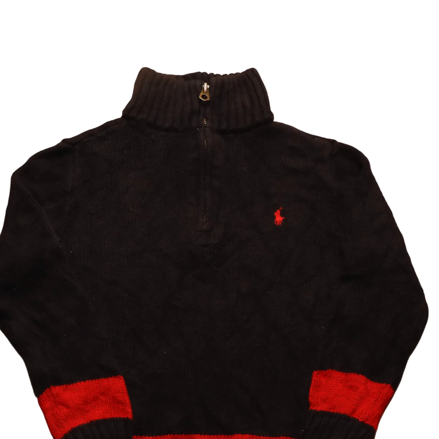 Ralph Lauren Kids 1/4 Zip Knitwear Jumper Black Age 6Y