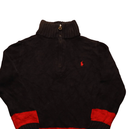 Ralph Lauren Kids 1/4 Zip Knitwear Jumper Black Age 6Y