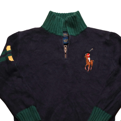 Ralph Lauren Kids 1/4 Zip Knitwear Jumper Blue Age 6Y