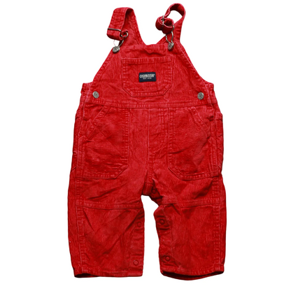 OshKosh Kids Corduroy Dungarees Red Age 6-9M