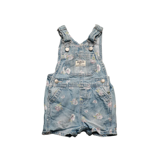 OshKosh Kids Print On Shortall Dungarees Blue Age 6M
