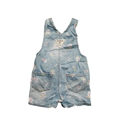 OshKosh Kids Print On Shortall Dungarees Blue Age 6M