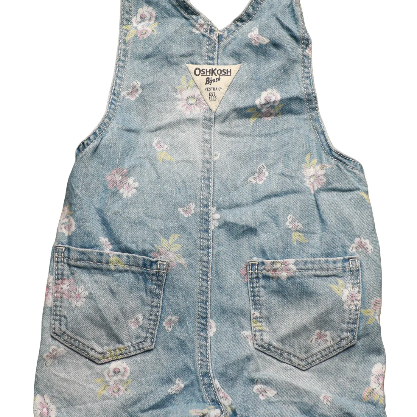 OshKosh Kids Print On Shortall Dungarees Blue Age 6M