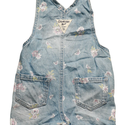 OshKosh Kids Print On Shortall Dungarees Blue Age 6M