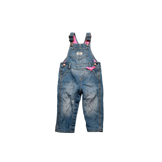 OshKosh Kids Fleece Lined Dungarees Blue Age 12M