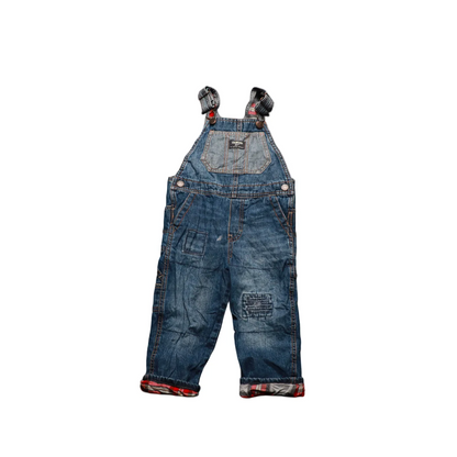 OshKosh Kids Checker Lined Dungarees Blue Age 2T