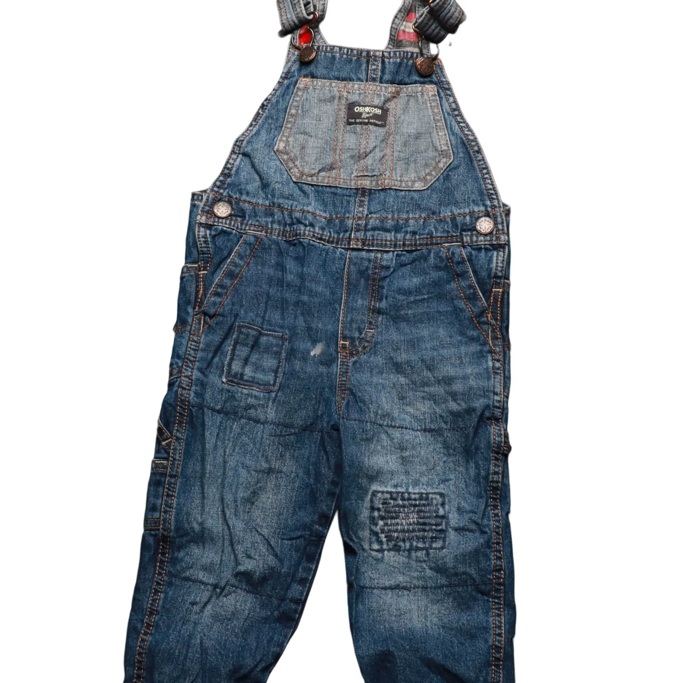 OshKosh Kids Checker Lined Dungarees Blue Age 2T