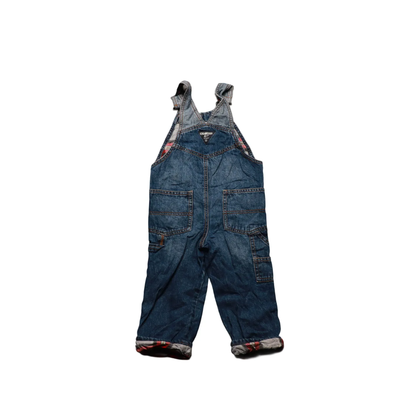 OshKosh Kids Checker Lined Dungarees Blue Age 2T