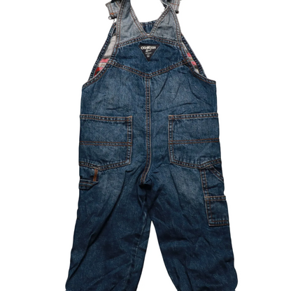 OshKosh Kids Checker Lined Dungarees Blue Age 2T