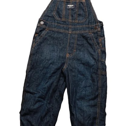 OshKosh Kids Checker Lined Dungarees Blue Age 4Y
