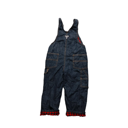 OshKosh Kids Checker Lined Dungarees Blue Age 4Y