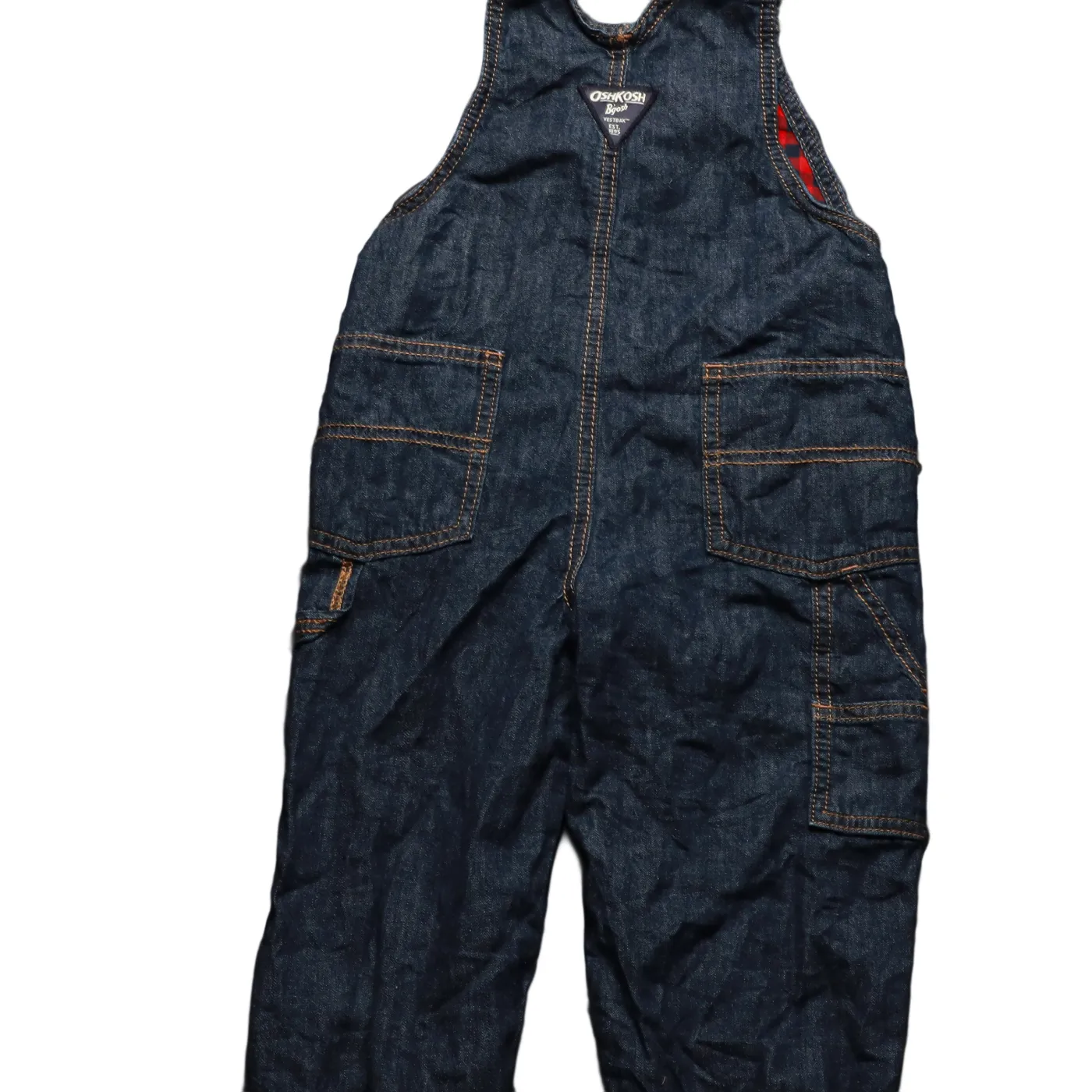 OshKosh Kids Checker Lined Dungarees Blue Age 4Y