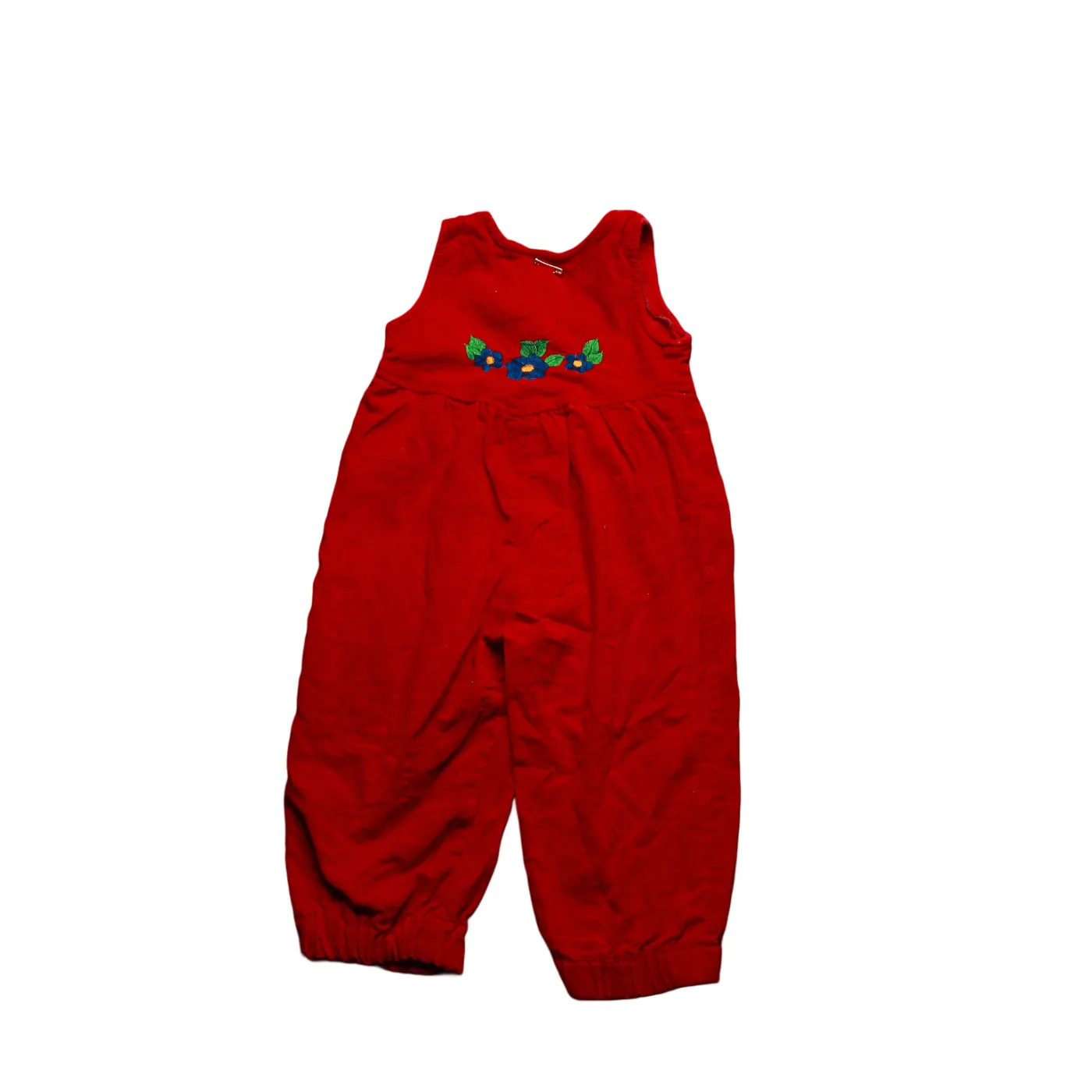 Unbranded Kids Velour Dungarees Red Age 12M
