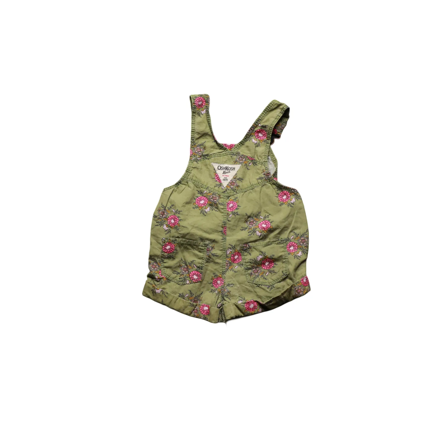 OshKosh Kids Floral Shortall Dungarees Blue Age 12M