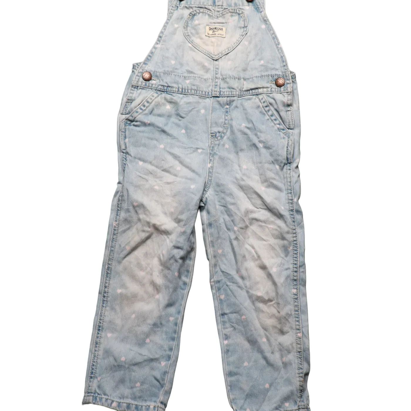 OshKosh Kids Heart Dungarees Blue Age 4Y