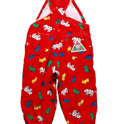 OshKosh Kids Kennel Club Dungarees Red Age 3Y