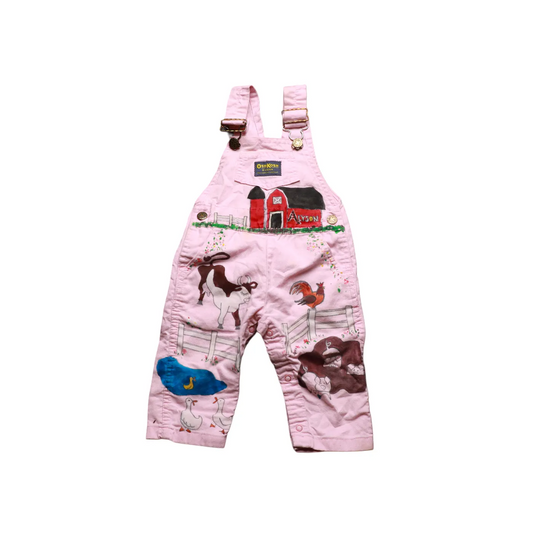 OshKosh Kids Farm Print Dungarees Blue Age 12M