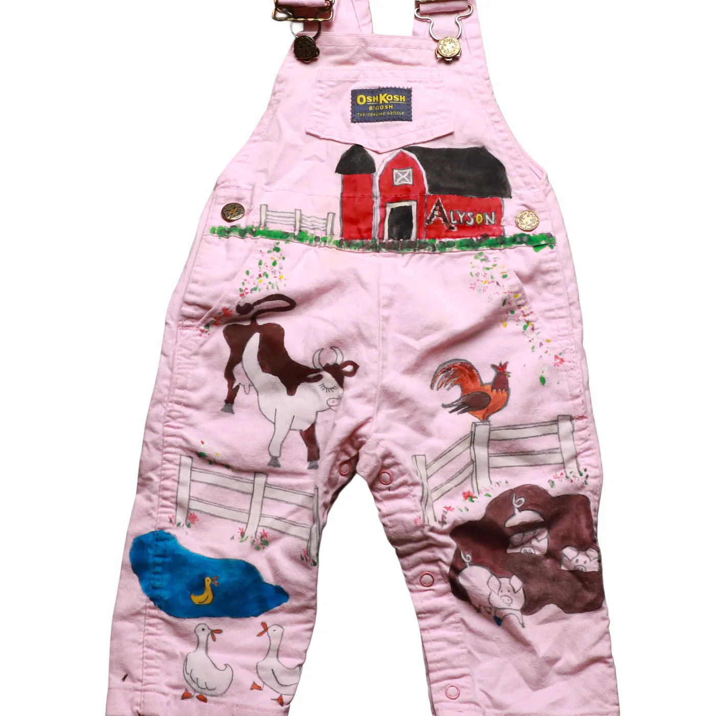 OshKosh Kids Farm Print Dungarees Blue Age 12M