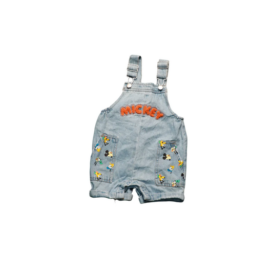 Disney Kids Shortall Dungarees Blue Age 12M