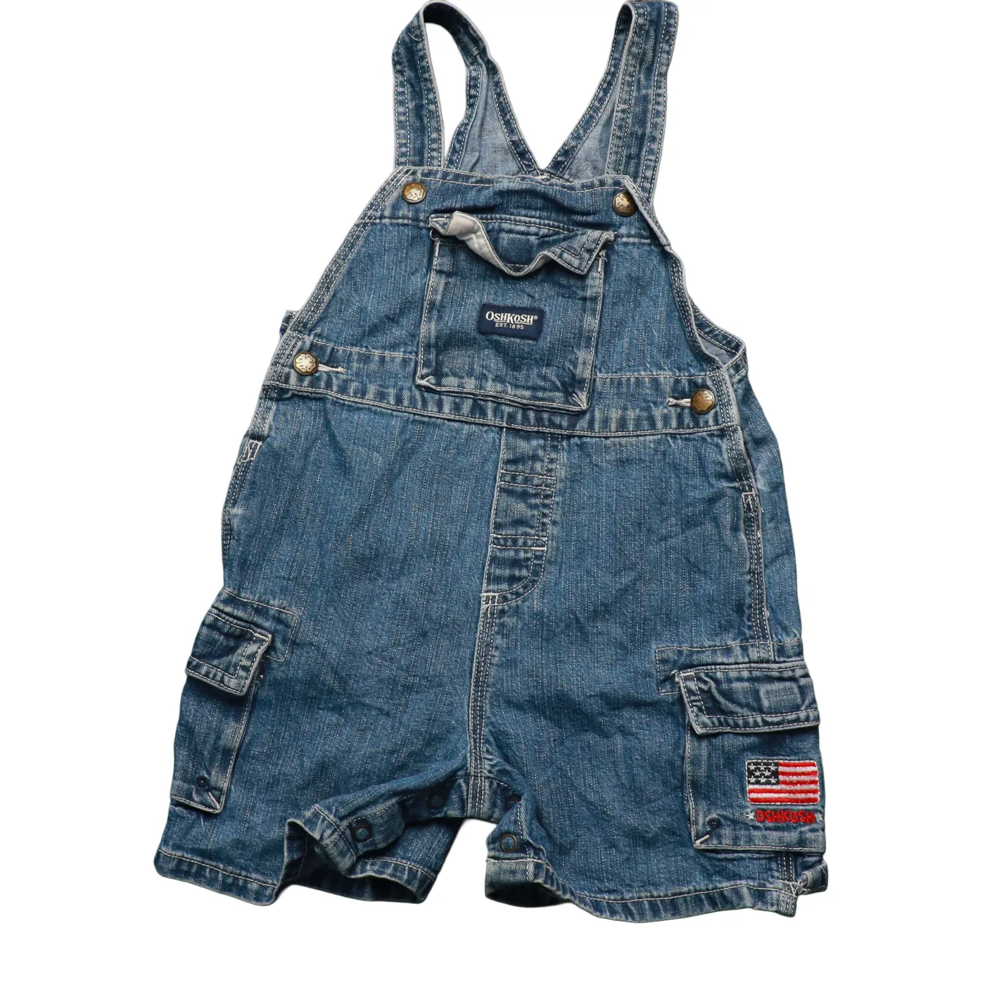 OshKosh Kids Shortall Dungarees Blue Age 18M