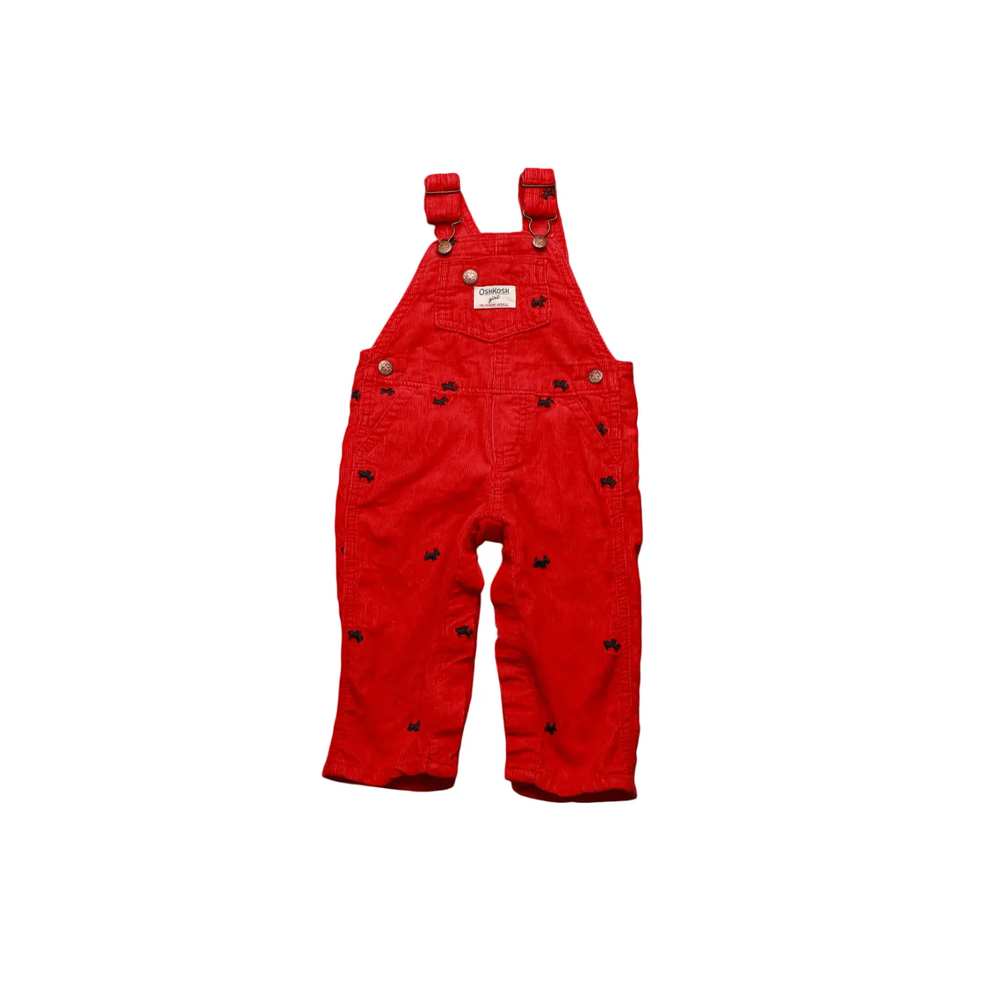 OshKosh Kids Corduroy Dungarees Red Age 12M