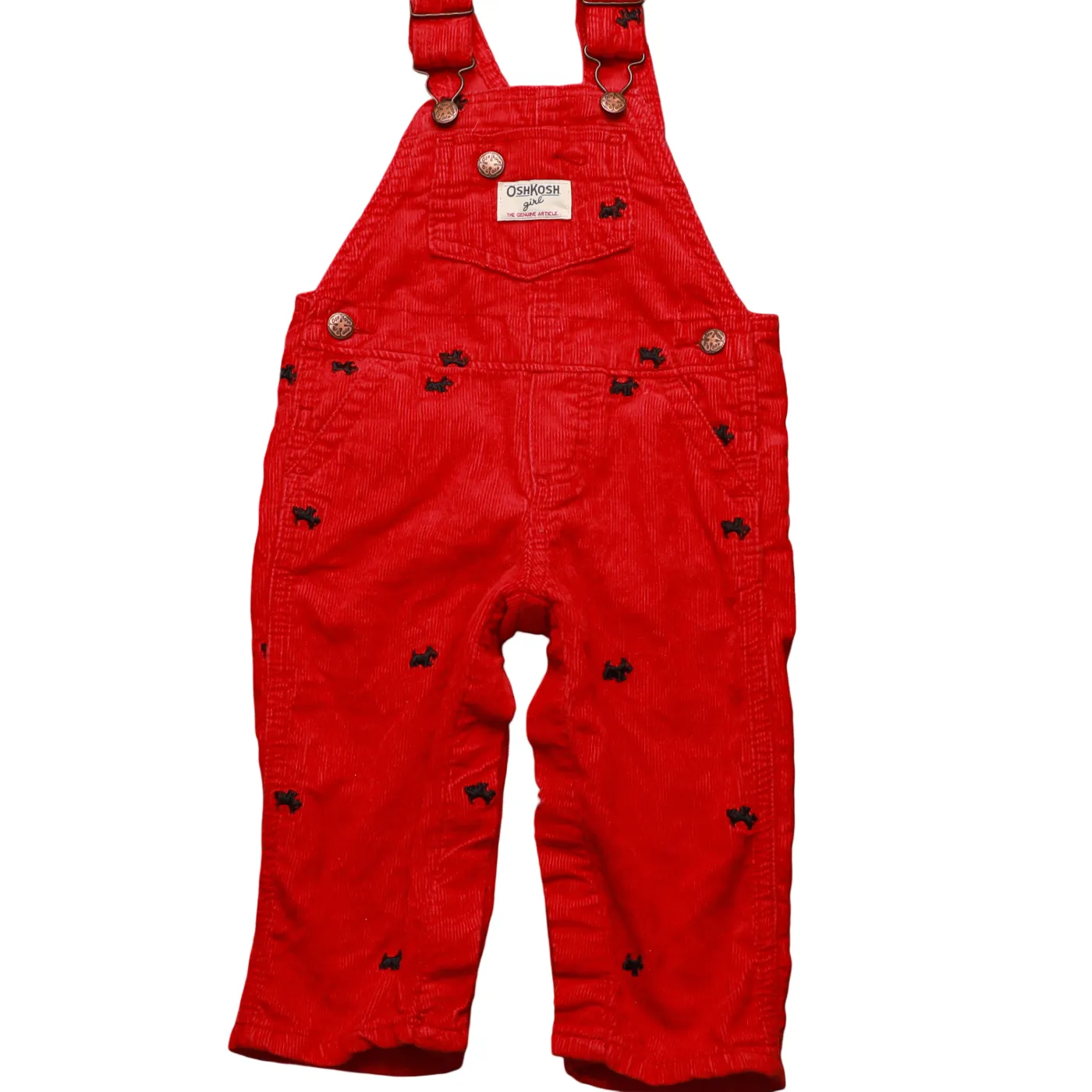 OshKosh Kids Corduroy Dungarees Red Age 12M