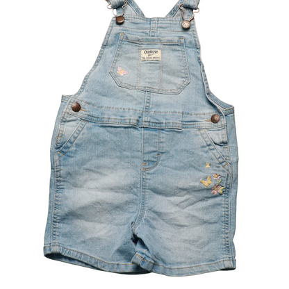 OshKosh Kids Floral Embroidered Shortall Dungarees Blue Age 4Y