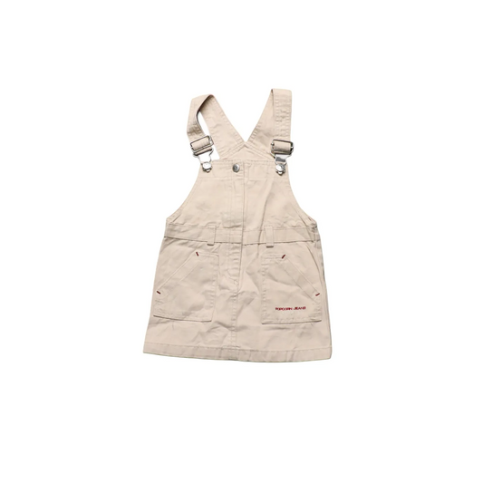 Popcorn Kids Dress Dungarees Brown Age 2Y