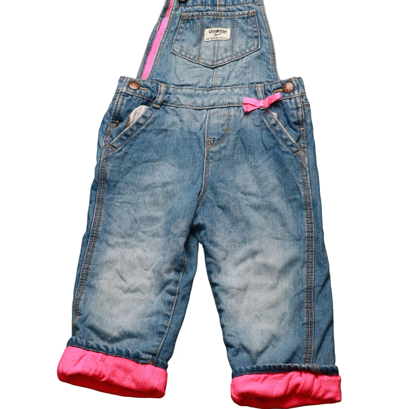 OshKosh Kids Fleece Lined Dungarees Blue Age 24M