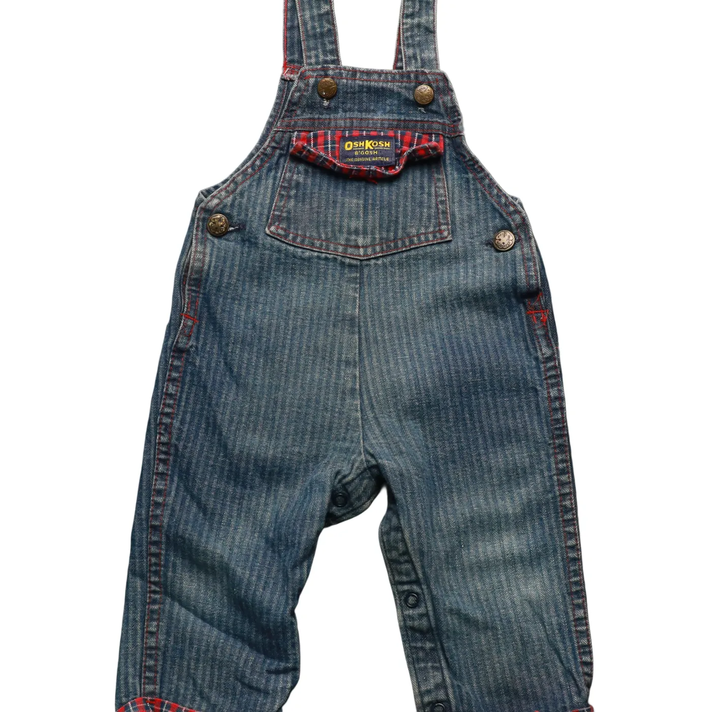 OshKosh Kids Checker Lined Dungarees Blue Age 18M